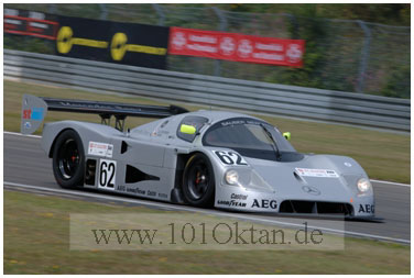 Sauber C9-88 mit Hchstgeschwindigkeit im Hatzenbach Bogen